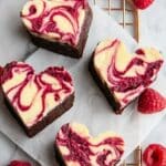 Heart-Shaped Fudgy Cheesecake Raspberry Swirl Brownies Recipe