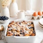Blueberry Brioche French Toast Casserole with Streusel Topping Recipe