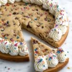 Homemade Chocolate Chip Cookie Cake with Vanilla Frosting Recipe