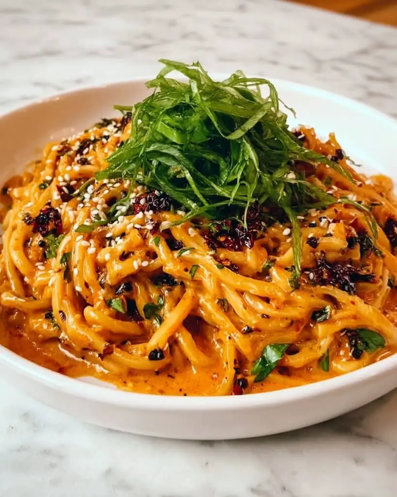 Spicy Peanut Udon Noodles Recipe