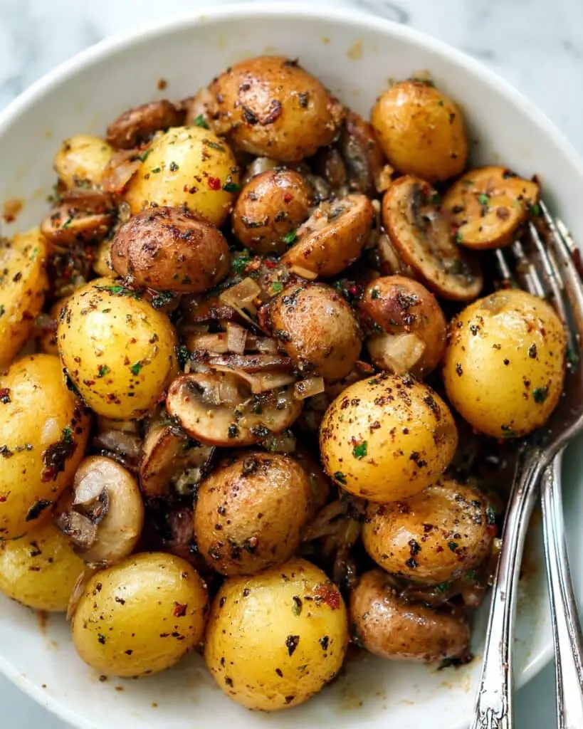 Garlic Mushroom and Baby Potatoes Recipe