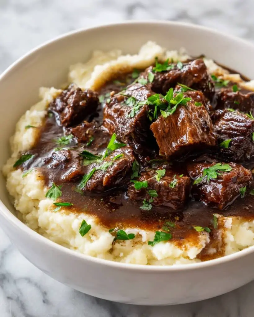 Hearty Slow-Cooked Beef Tips with Rich Gravy Recipe