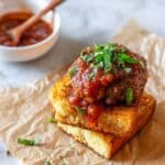 BBQ Meatloaf Sliders and Grilled Fontina Cornbread Stacks Recipe