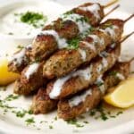 Chicken Kofta Kebabs with Garlicky Yogurt Sauce Recipe
