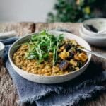 Red Lentil Dahl with Roasted Eggplant Recipe