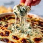 Hot & Cheesy Baked Spinach Artichoke Dip Recipe