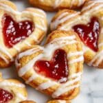 Valentine's Day Heart-Shaped Cinnamon Rolls with Strawberry Jelly Recipe