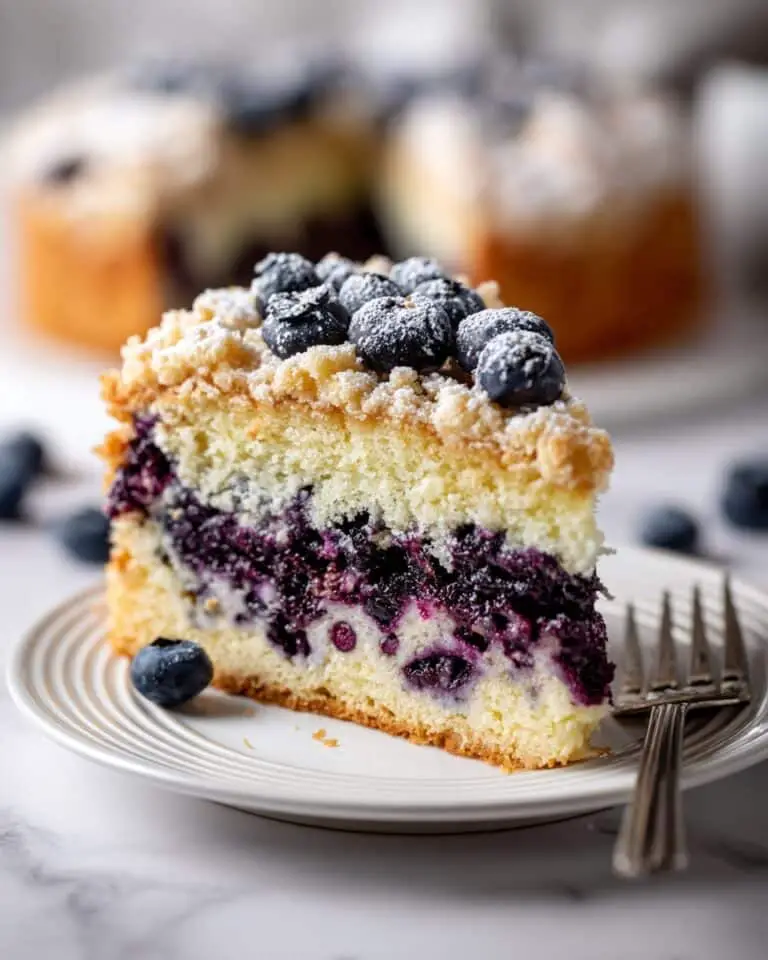 Blueberry Sour Cream Coffee Cake with Crispy Streusel Topping Recipe