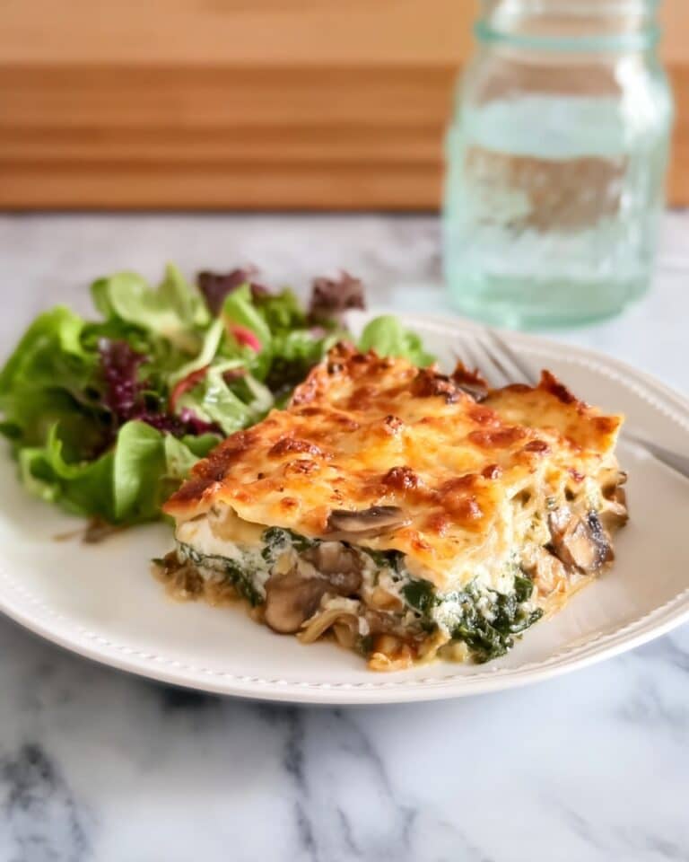 Eggplant Lasagna with Mushrooms and Spinach Recipe
