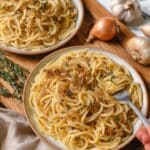 Vegan Caramelized Onion & Roasted Garlic Pasta Recipe