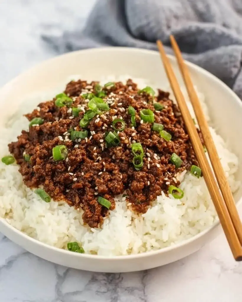Tasty Korean Ground Beef Bowl Recipe