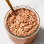 Vegan Breakfast Lentil and Oat Porridge with Apple, Cocoa, and Yogurt Recipe