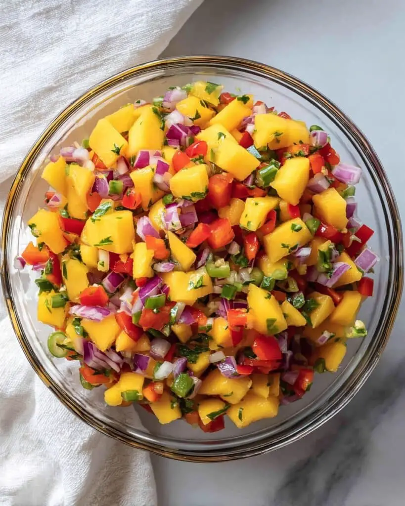Fresh Mango Pico de Gallo with Lime, Easy Recipe