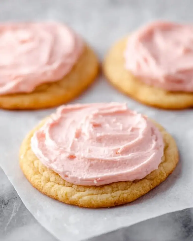 Pink Sugar Cookies with Almond Frosting Recipe