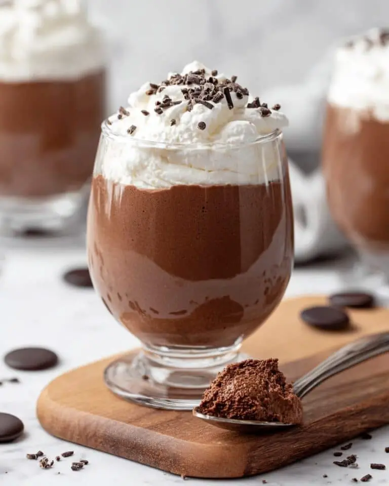 Chocolate Mousse Cups with Whipped Chantilly and Chocolate Shavings Recipe