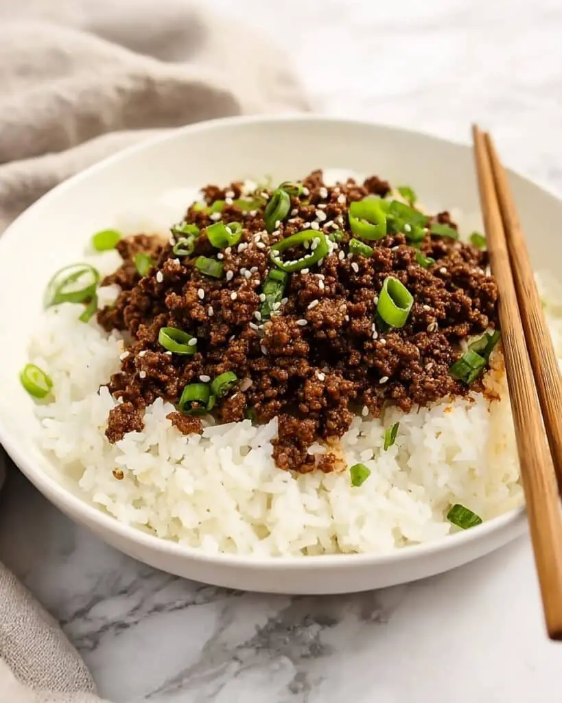 Korean Ground Beef Bowl Recipe