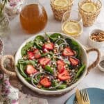 Strawberry Salad with Toasted Nuts, Feta, and Balsamic Vinaigrette Recipe
