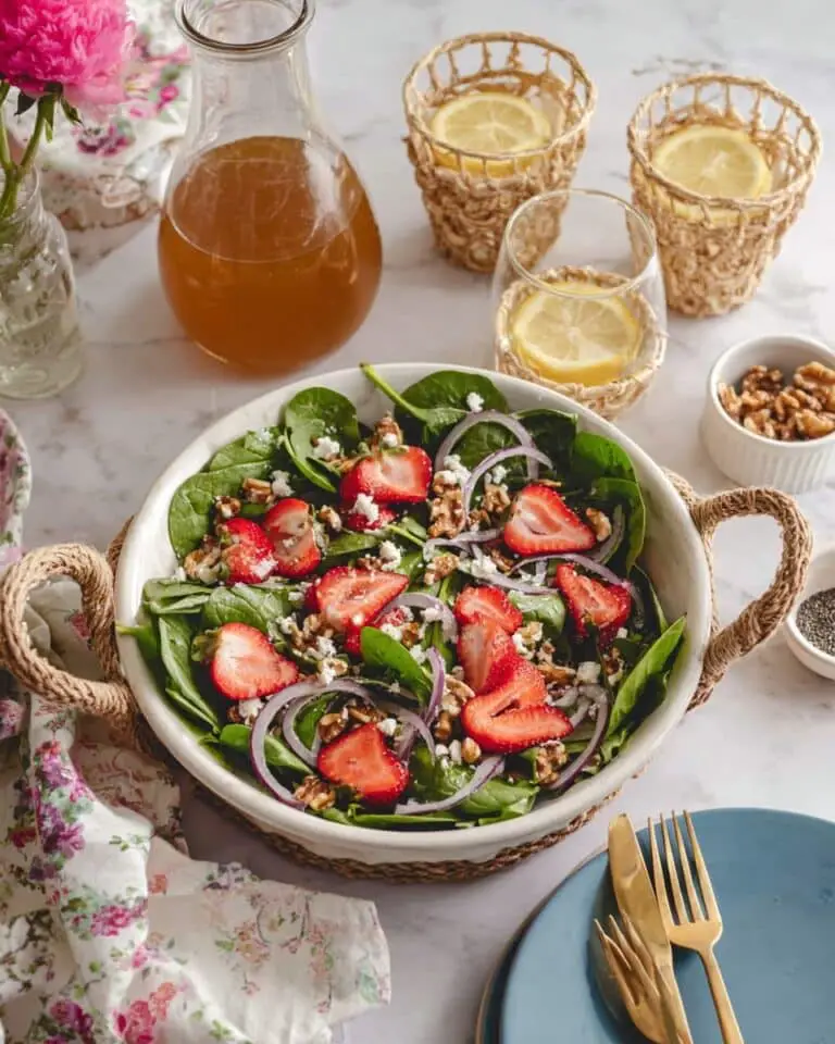 Strawberry Salad with Toasted Nuts, Feta, and Balsamic Vinaigrette Recipe
