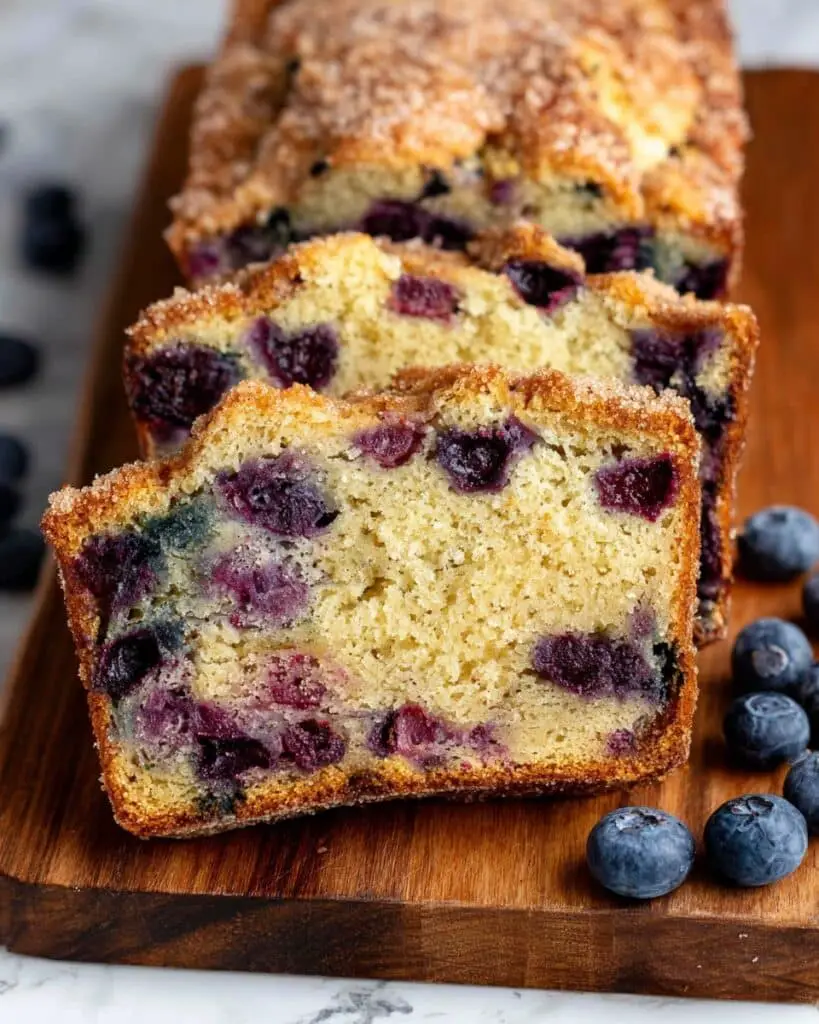 Blueberry Banana Bread with Cinnamon Sugar Topping Recipe