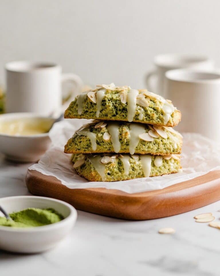 Matcha Almond Scones with Bergamot Glaze Recipe