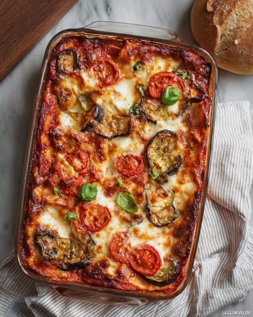 Rustic Three Cheese Eggplant Lasagna with Beef Ragu Recipe
