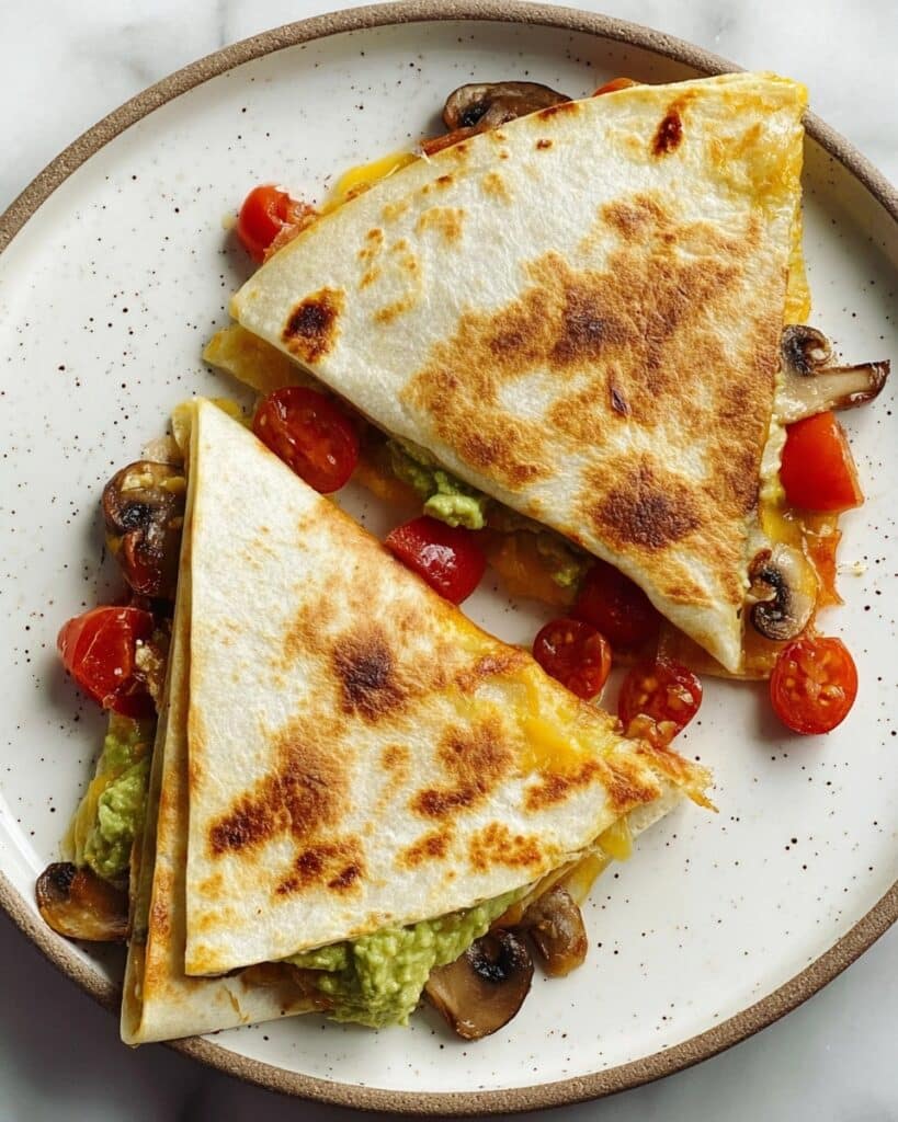 Vegan Tortilla Wrap with Avocado, Mushrooms, and Roasted Cherry Tomatoes Recipe