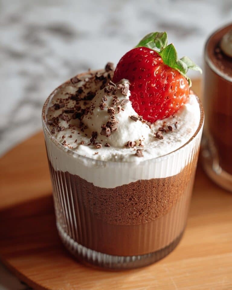 Chocolate Mousse Cups with Strawberries and Chocolate Shavings Recipe