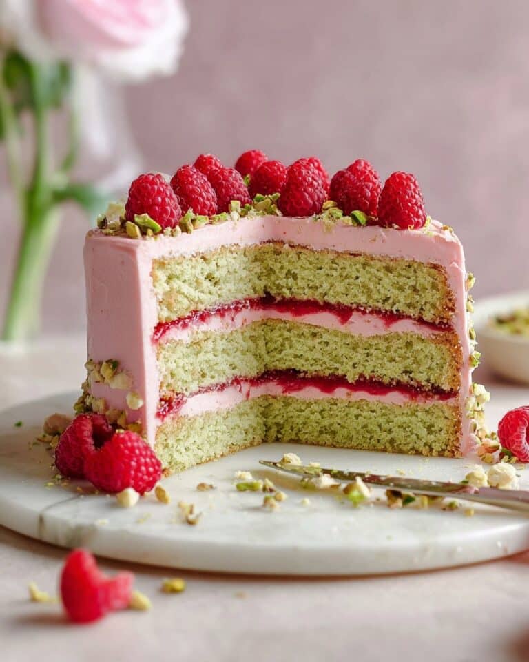 Raspberry Pistachio Cake with Raspberry Jam and Buttercream Recipe