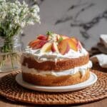 Peach Shortcake Cake with Fresh Whipped Cream Recipe