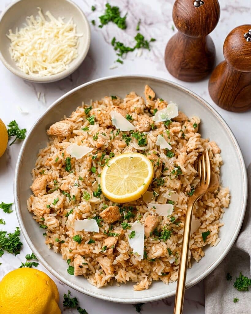 Lemon Parmesan Chicken and Rice Recipe