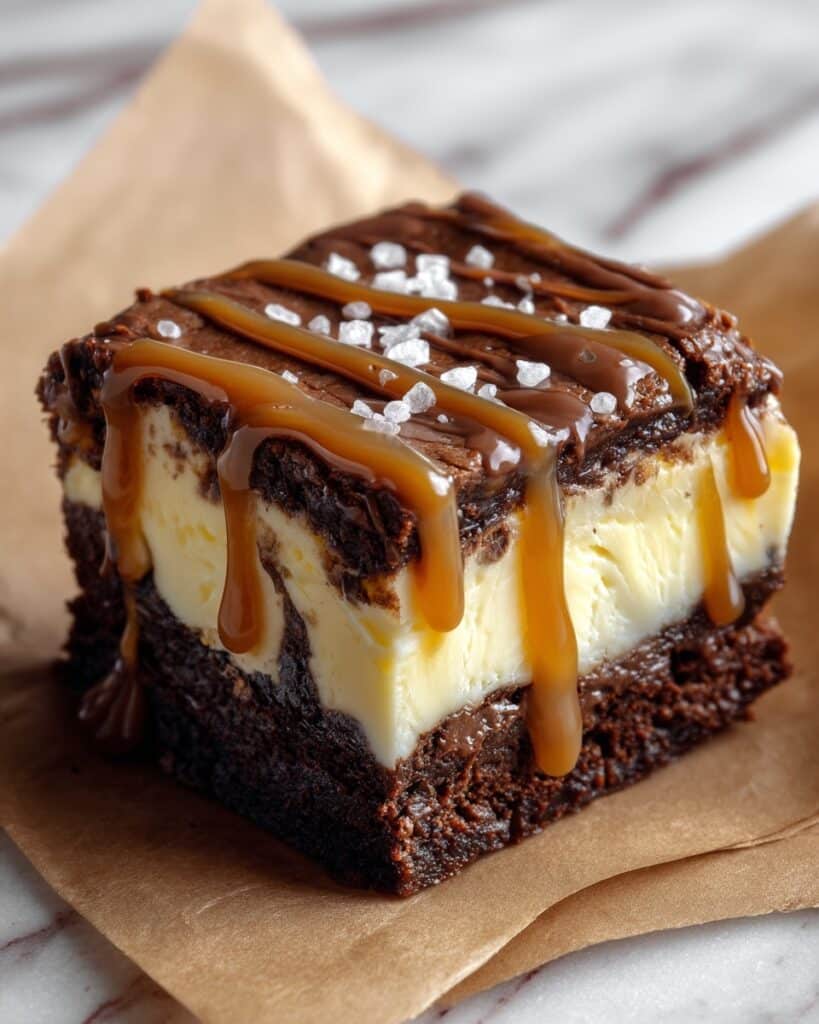 Salted Caramel Cheesecake Brownies Recipe