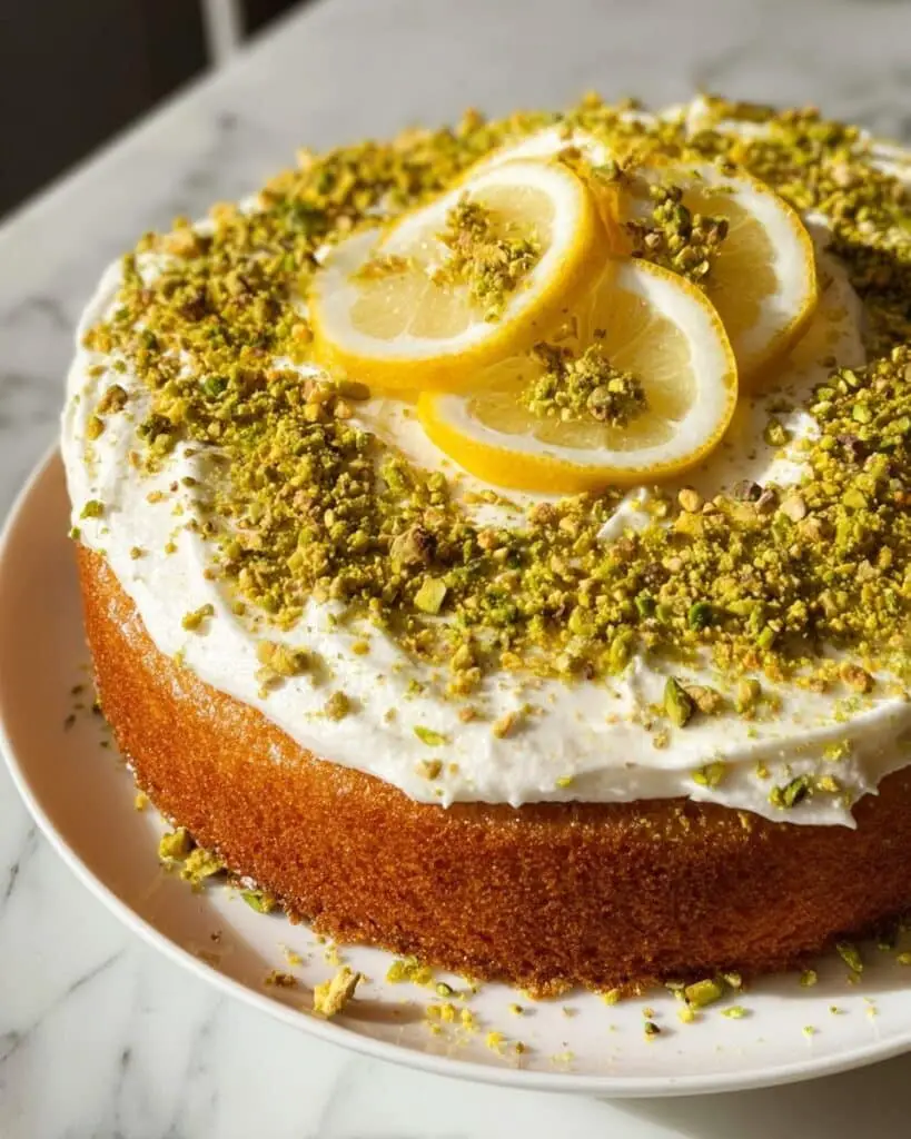 Lemon Pistachio Cake with Mascarpone Frosting Recipe