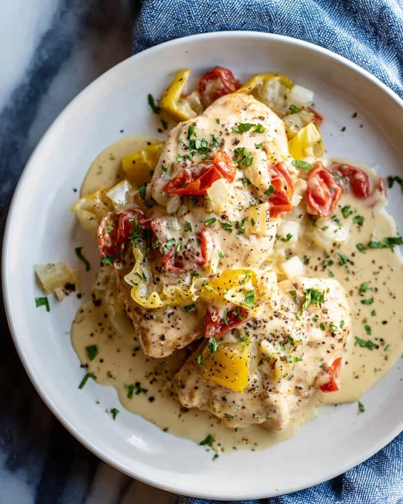 Creamy Pepperoncini Chicken Skillet Recipe