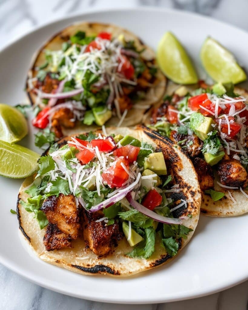 Flavorful Chicken Tacos with Spicy Seasonings and Fresh Toppings Recipe