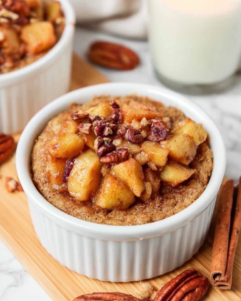 Apple Baked Oats with Caramelized Apple and Pecan Topping Recipe