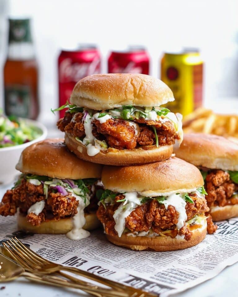 Sticky Crispy Kipburger with Spicy Honey Sauce Recipe