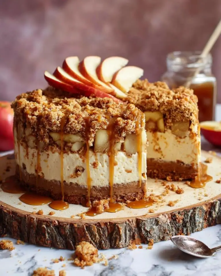 Caramel Apple Crumble Cheesecake Recipe