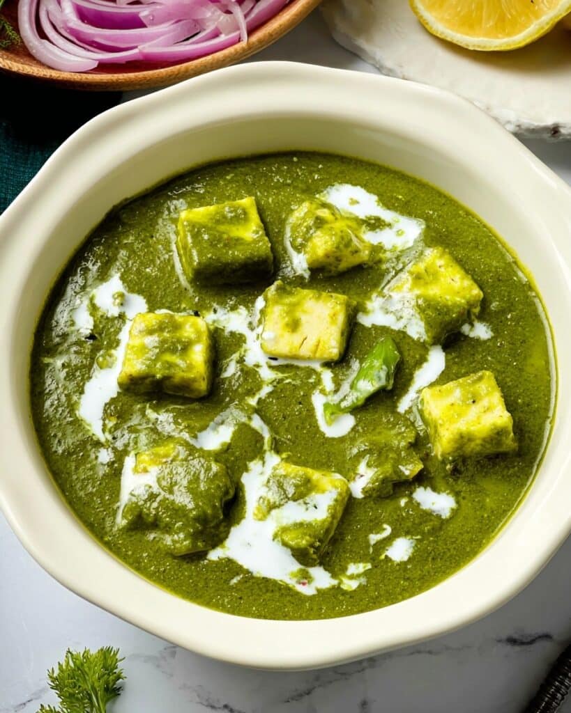 Creamy Spinach and Paneer Curry (Palak Paneer) Recipe