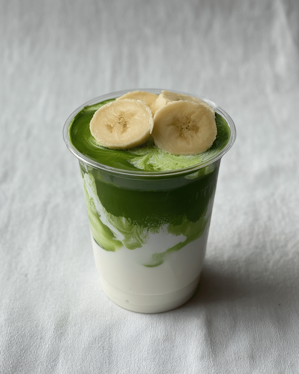 Easy Banana Cream Matcha Latte Recipe
