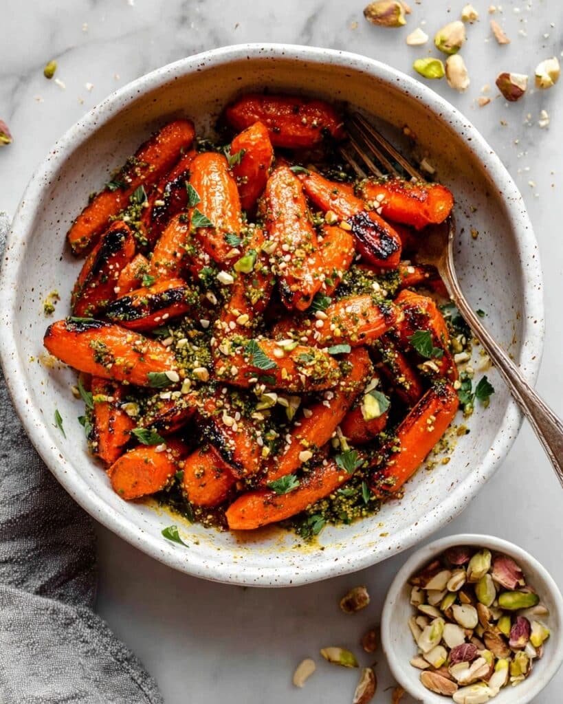 Coriander-Roasted Carrots with Parsley and Pistachios Recipe
