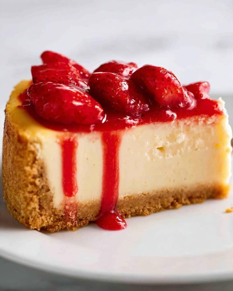 Strawberry Cheesecake with Fresh Strawberry Sauce Recipe