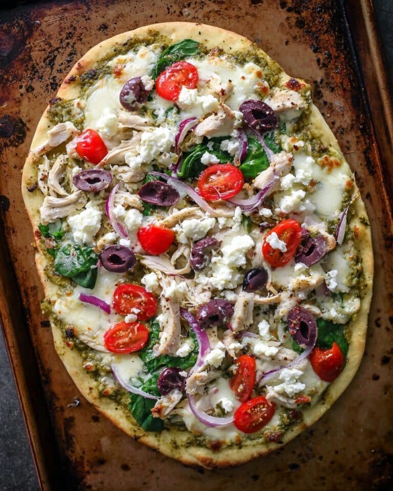 Mediterranean Chicken Flatbread Recipe