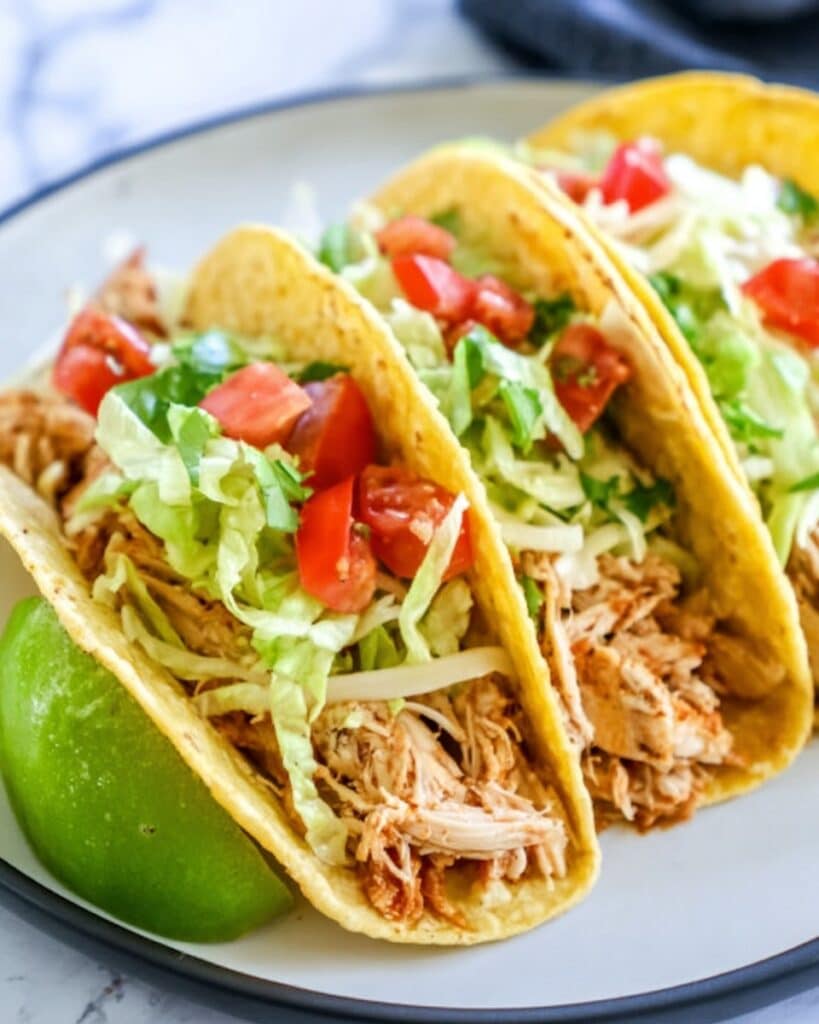 3 Ingredient Crock Pot Chicken Tacos Recipe