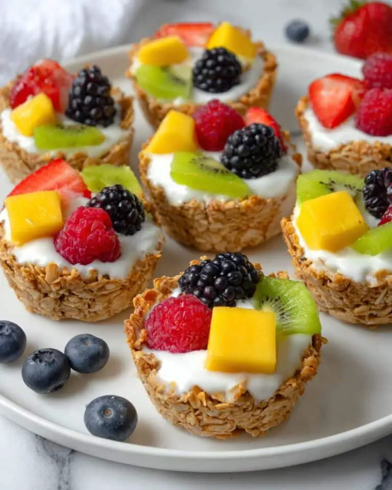 Healthy Granola Cups Filled with Yogurt and Fresh Fruit Recipe