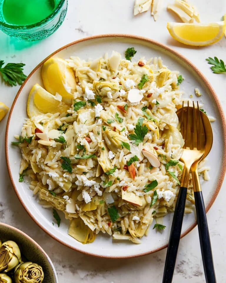Easy Lemon Artichoke Orzo Salad Recipe