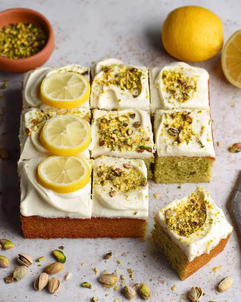 Lemon Pistachio Matcha Cake with Cream Cheese Frosting Recipe