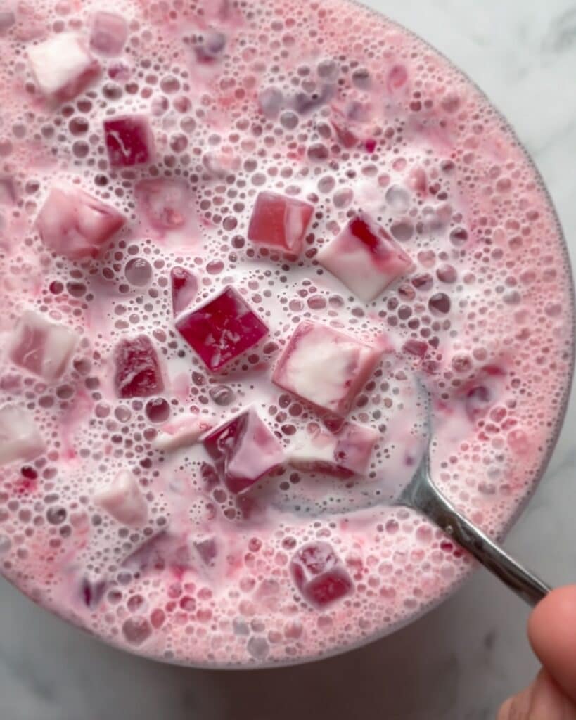 Vibrant Dragonfruit Sago Dessert with Coconut and Tapioca Pearls Recipe