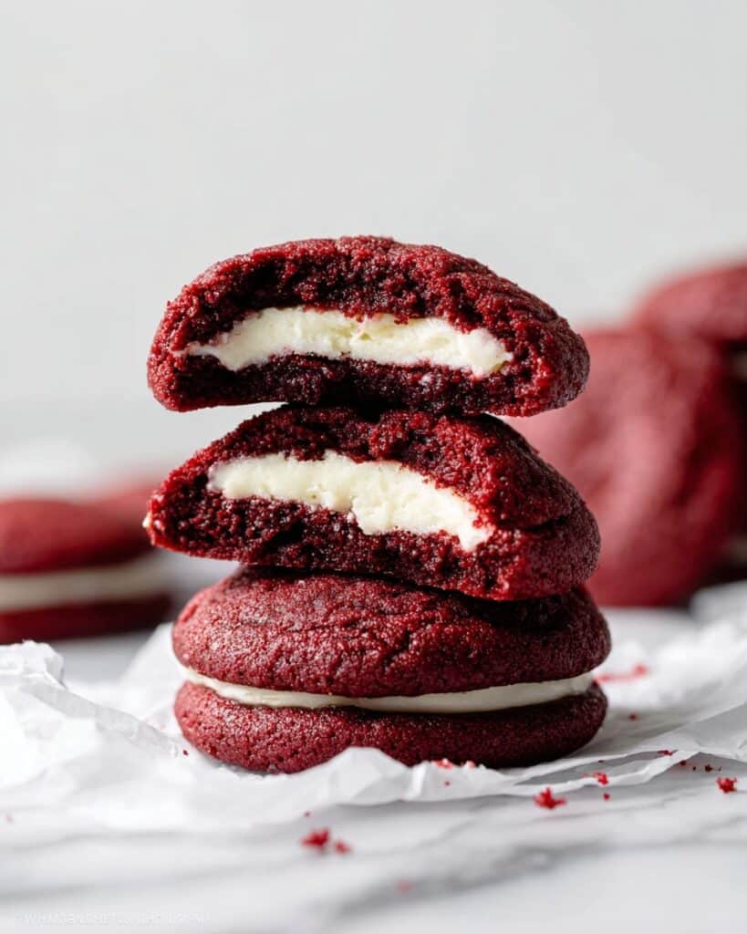 Cream Cheese Stuffed Red Velvet Cookies Recipe