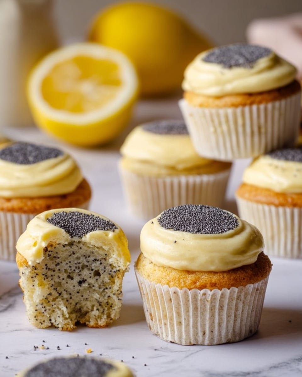 Lemon Poppy Seed Cupcakes with Poppy Seed Pudding Recipe