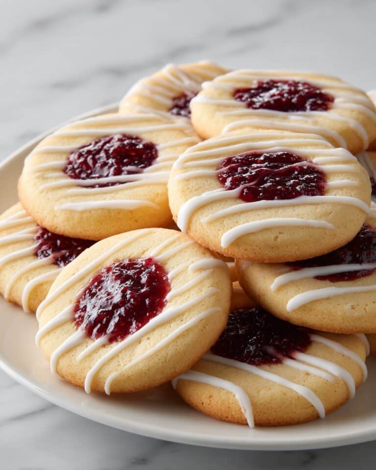 Raspberry Thumbprint Cookies with Almond Glaze Recipe